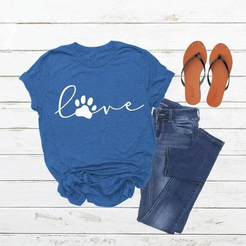 Cute Love Paw Print T Shirt - Clothing - JBCoolCats