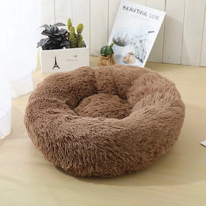 Brown fluffy pet bed - Luxury Fluffy Cat Bed - Coffee -  JBCoolCats
