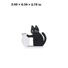 Load image into Gallery viewer, Black cat-shaped object holding a white vase on a white background  Flower Vase Collection - Small - JBCoolCats