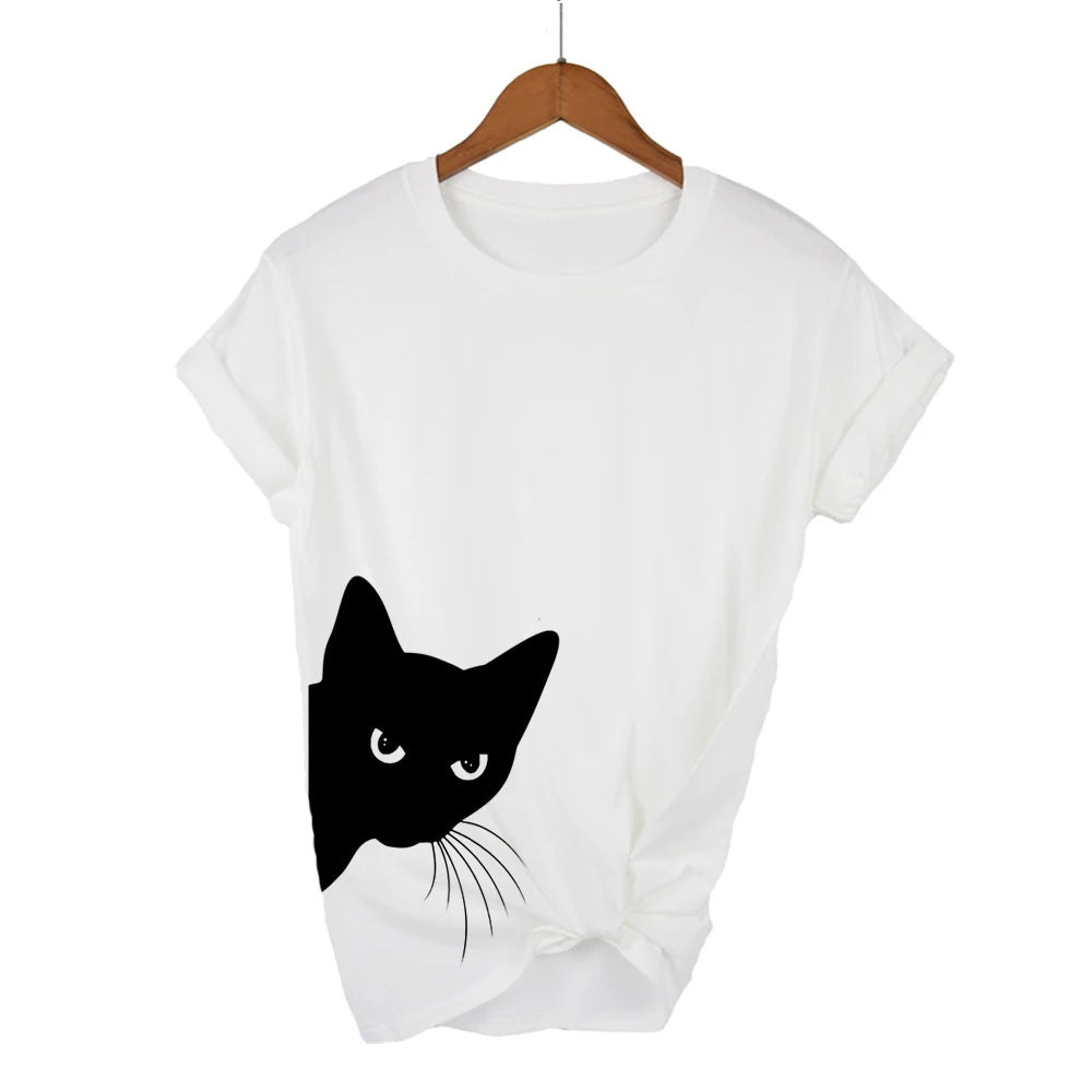 Burgandy t-shirt with a black cat graphic on a hanger against a white background - JBCoolCats
