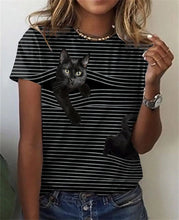 Load image into Gallery viewer, Cat 3D Printed T-Shirt - Gray - JBCoolCats