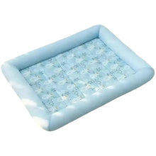 Load image into Gallery viewer, Inflatable pool with floral pattern on a white background  Cool Cat Summer Silk Retreat Bed - Chillwave Blue - JBCoolCats