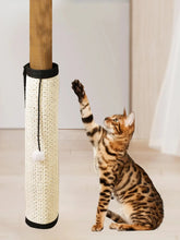 Load image into Gallery viewer, Cat playing with a scratching post on a light-colored floor. Purrch &amp; Scratch Anywhere Post - Accessory - JBCoolCats
