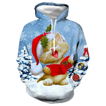 Load image into Gallery viewer, Caroling Kitty Christmas Hoodie - Christmas Clothing - JBCoolCats