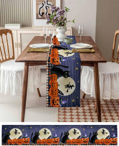 Spooky Cats & Pumpkins Table Runner - Halloween - JBCoolCats