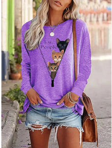 Ew People 3 Cat Shirt - Violet - JBCool