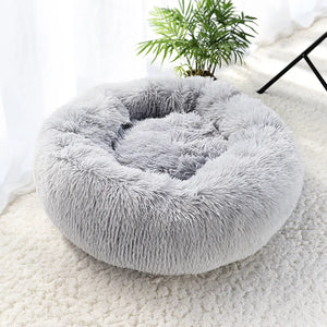 Luxury Fluffy Cat Bed - Light Gray- JBCoolCats