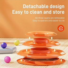 Load image into Gallery viewer, Orange pet toy with detachable design on a wooden surface, featuring text about ease of cleaning and storage - Cat Toys - JBCoolCats.