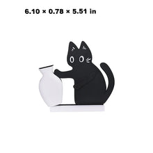 Load image into Gallery viewer, Black cat-shaped object holding a white vase on a white background  Flower Vase Collection - Medium - JBCoolCats