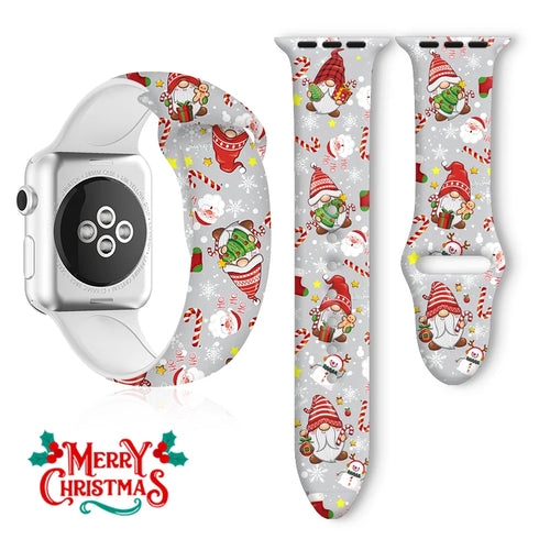 Christmas-themed watch band with gnomes and candy canes Christmas Apple iWatch Band - Christmas - JBCoolCats