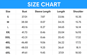 Tiger Print Tunic Dress - Size Chart - JBCoolCats