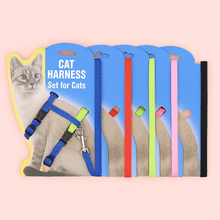 Load image into Gallery viewer, Cat harness set with colorful straps - Nylon Cat Harness and Leash - Color Options - JBCoolCats
