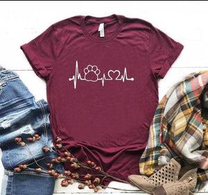 Cat Paw Heartbeat T-Shirt - Clothing - JBCoolCats