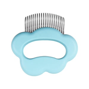 Cat Groomer/Hair Remover Comb - Turquoise Paw - JBCoolCats