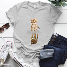 Load image into Gallery viewer, Tiger Reflection Graphic T-Shirts - Gray - JBCoolCats