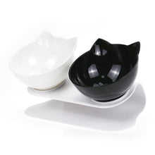Load image into Gallery viewer, Cute Unique Cat Food Bowls - White &amp; Black Double - JBCoolCats