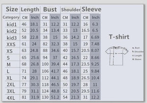 A JBCoolCats T-Shirt - Size Chart - JBCoolCats