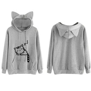 Your Sweet Kitty Hoodie - Gray Back & Front - JBCoolCats