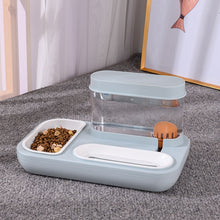 Load image into Gallery viewer, Slender Automatic Drinking Fountain with Food Bowl - Pale Blue - JBCoolCats