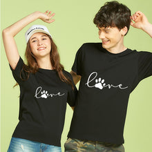 Load image into Gallery viewer, Cute Love Paw Print T Shirt - Black - JBCoolCats