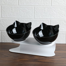 Load image into Gallery viewer, Cute Unique Cat Food Bowls - Black Double - JBCoolCats