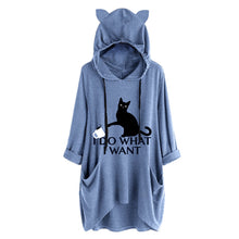 Load image into Gallery viewer, Casual Long Cat Ear Hoodie - Blue - JBCoolCats