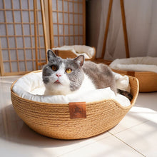 Load image into Gallery viewer, Woven Bamboo Cozy Cat Bed - Alt View- JBCoolCats