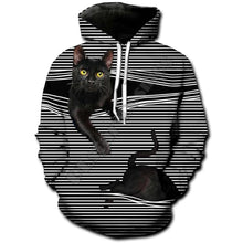 Load image into Gallery viewer, Peeking Cat 3D Hoodie - Front - JBCoolCats