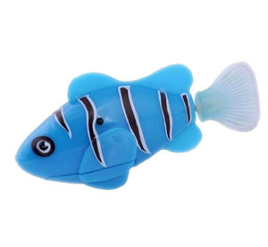 Robofish Battery-Powered Fish Cat Toy - Clownfish Blue - JBCoolCats