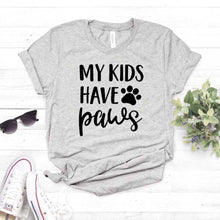 Load image into Gallery viewer, My Kids Have Paws T-Shirt - Grey - JBCoolCats