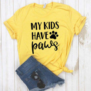 My Kids Have Paws T-Shirt - Yellow - JBCoolCats