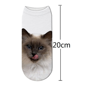 3D Funny Cute Cartoon Kitten Socks - Size - JBCoolCats