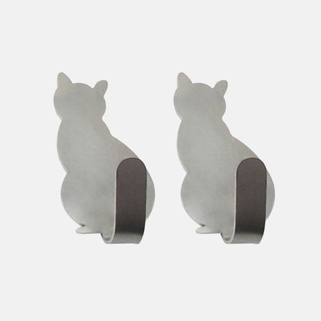 Adorable Self-Adhesive Cat Hooks - Silver - JBCoolCats