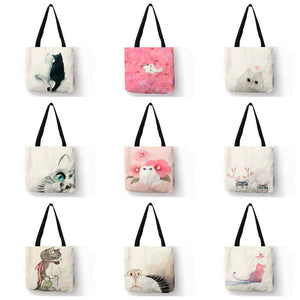 Cute Watercolor Painted Cat Tote - Accessory  - JBCoolCats