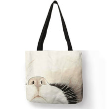 Load image into Gallery viewer, Cute Watercolor Painted Cat Tote - Sniffing- JBCoolCats