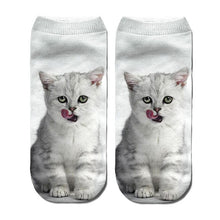 Load image into Gallery viewer, 3D Funny Cute Cartoon Kitten Socks - White &amp; Gray - JBCoolCats