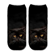 Load image into Gallery viewer, 3D Funny Cute Cartoon Kitten Socks - All Black- JBCoolCats