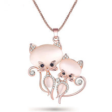 Load image into Gallery viewer, Bonsny Dual Cat Pendant - Jewelry - JBCoolCats