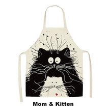 Load image into Gallery viewer, Cute Cartoon Cat Apron - Mom &amp; Kitten - JBCoolCats