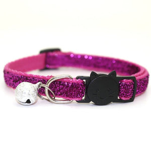 Sequin Cat Collar with Bell - Rose - JBCoolCats
