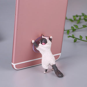 Cute Cat Phone Holder - White & Black Cat - JBCoolCats