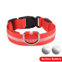 Load image into Gallery viewer, LED Glow In The Dark Cat Collar - Red - JBCoolCats