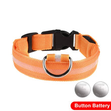 Load image into Gallery viewer, LED Glow In The Dark Cat Collar - Orange - JBCoolCats