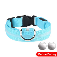 Load image into Gallery viewer, LED Glow In The Dark Cat Collar - Blue - JBCoolCats