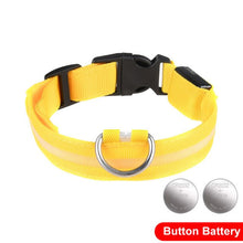 Load image into Gallery viewer, LED Glow In The Dark Cat Collar - Yellow - JBCoolCats
