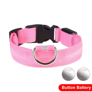 LED Glow In The Dark Cat Collar - Pink - JBCoolCats