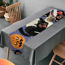 Load image into Gallery viewer, Spooky Cats &amp; Pumpkins Table Runner - Halloween - JBCoolCats