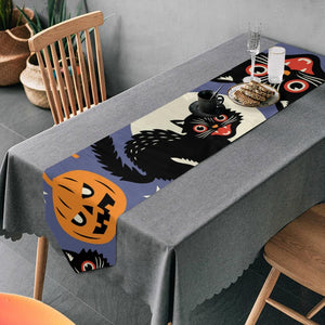 Spooky Cats & Pumpkins Table Runner - Halloween - JBCoolCats