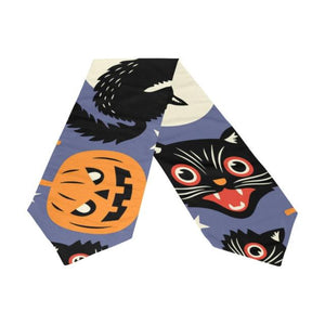 Spooky Cats & Pumpkins Table Runner - Double Sided - JBCoolCats