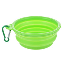 Load image into Gallery viewer, Collapsible Silicone Pet Water Bowl - Lime Green - JBCoolCats